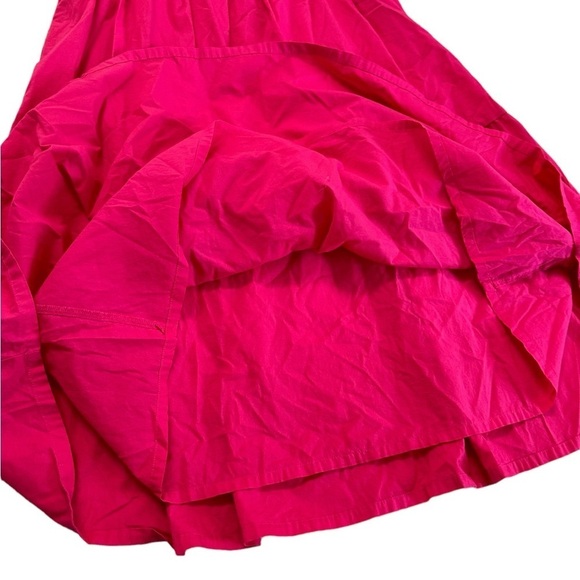 J.Crew Pink Midi Sleeveless Ruffled Neckline Tiered Pink Dress size 6 - Picture 15 of 17